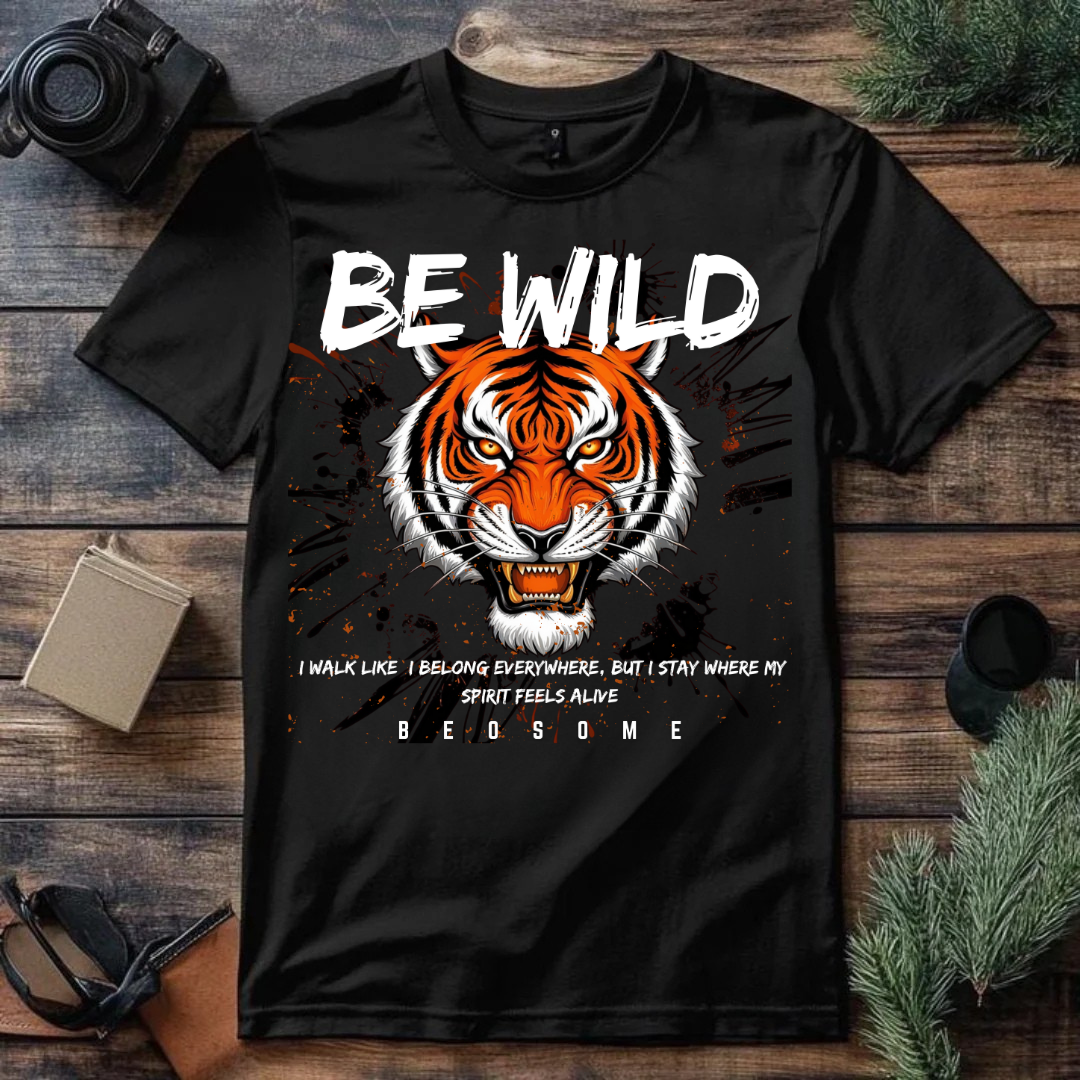 Be Wild Black Regular T-Shirt