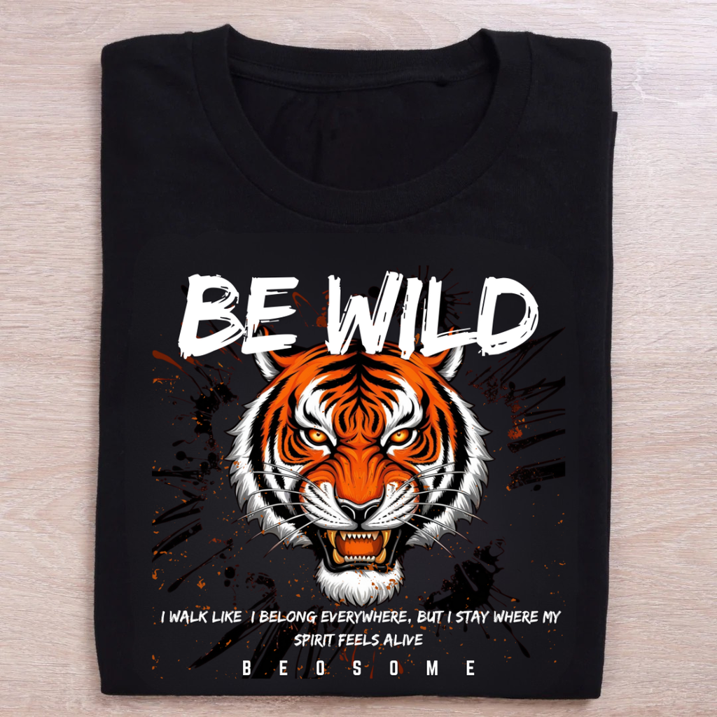 Be Wild Black Regular T-Shirt